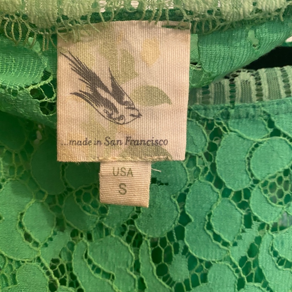 ANTHROPOLOGIE Green Lace Shirt - Picture 5 of 5